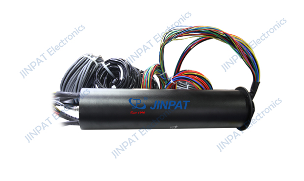 Through hole slip ring with 16 optical fibers